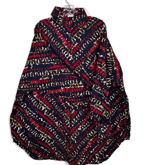Grass-fields Womens Tunic Kaftan African Print Shirt Dress Oversized Size 18 - Picture 2 of 16
